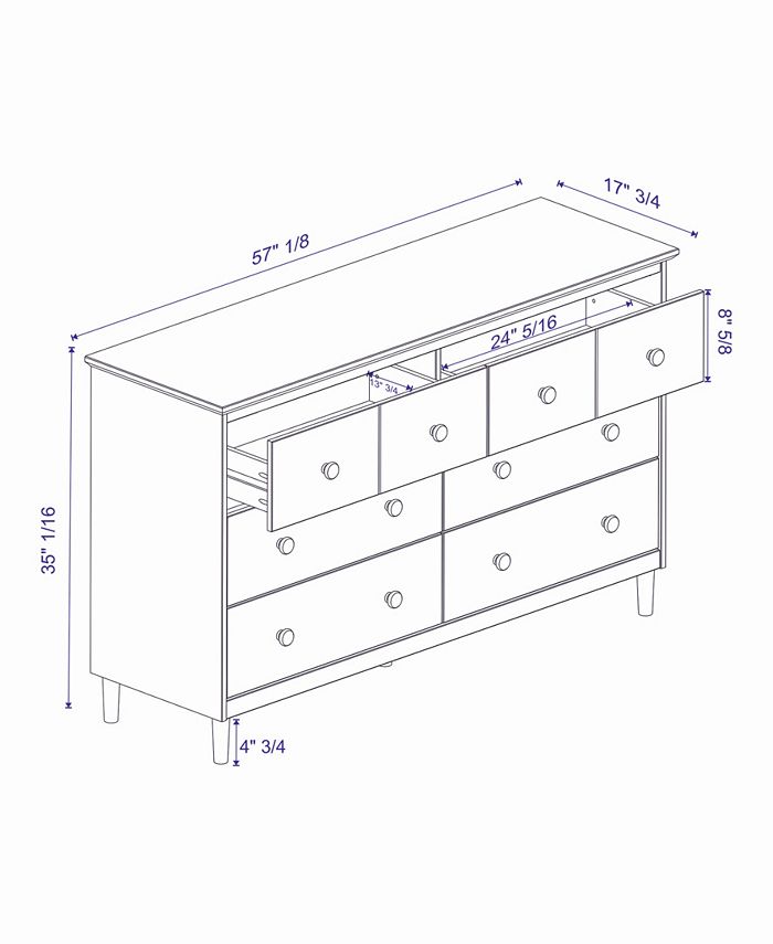 Walker Edison 6 Drawer Solid Wood Dresser Macy's
