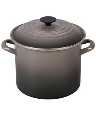 Le Creuset 8 Quart Enamel on Steel Stockpot with Lid | Oyster | Macy's