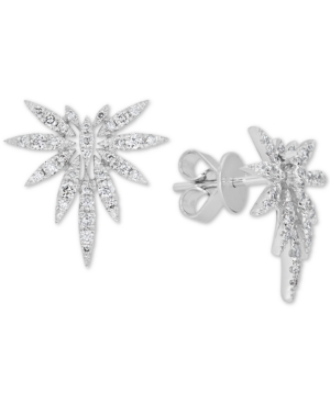 image of Diamond Leaf Stud Earrings (1/2 ct. t.w.) in 14k White Gold