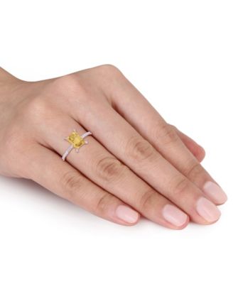 Citrine (1-1/2 ct.t.w.) and Diamond (1/10 ct.t.w.) Ring in 10k Yellow Gold