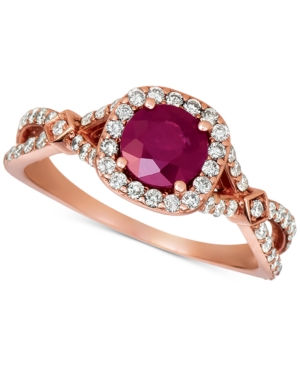 image of Ruby (1 ct. t.w.) and Diamond (5/8 ct. t.w.) Ring in 14K Rose Gold
