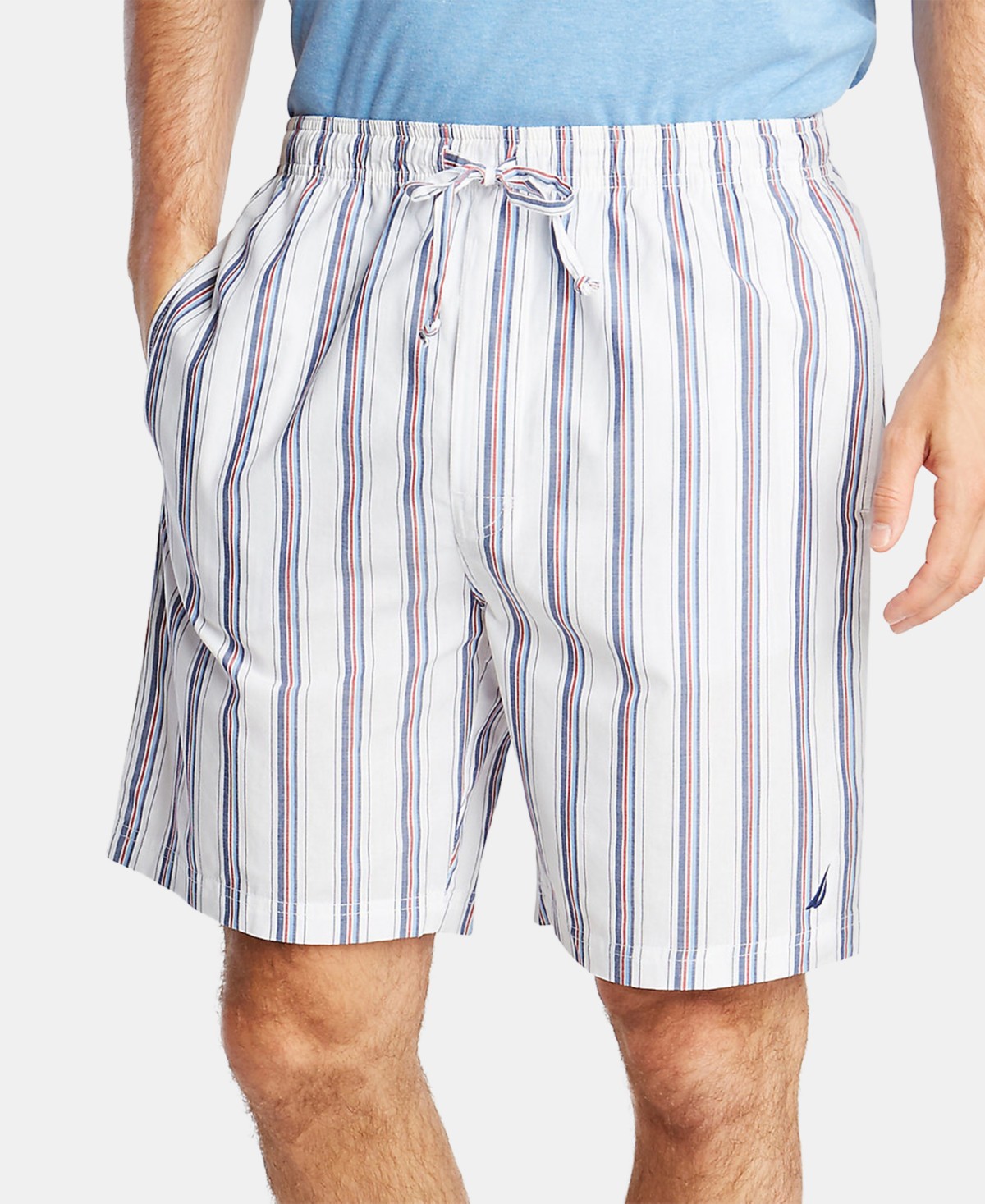Мужские Nautica Men's Cotton Striped Pajama Shorts — фото 1