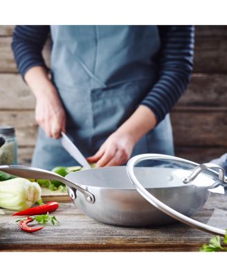 Venice Pro Stainless Steel 12" Ceramic Nonstick Covered Wok 