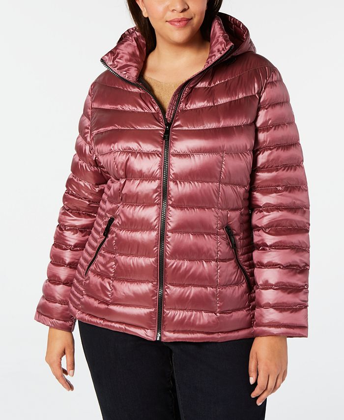 Calvin Klein Plus Size Hooded Packable Down Puffer Coat, Created for Macy's  & Reviews - Coats & Jackets - Plus Sizes - Macy's