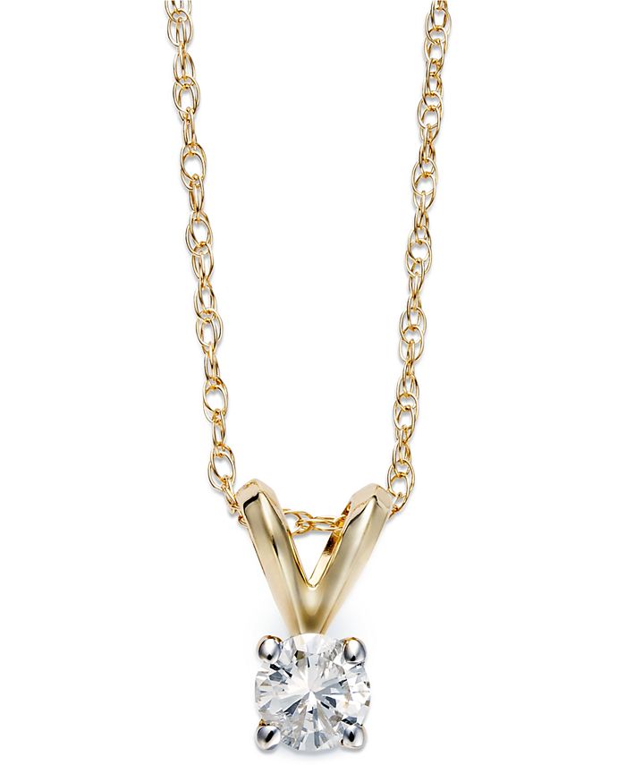Macy's diamond cheap solitaire necklace