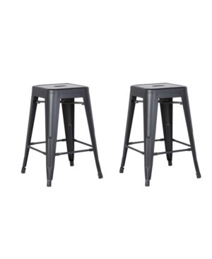 Ac Pacific Backless Industrial Metal Bar Stool Set of 2