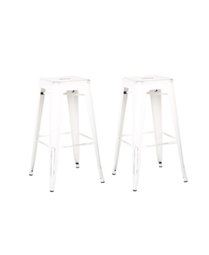 Ac Pacific Backless Industrial Metal Bar Stool Set of 2