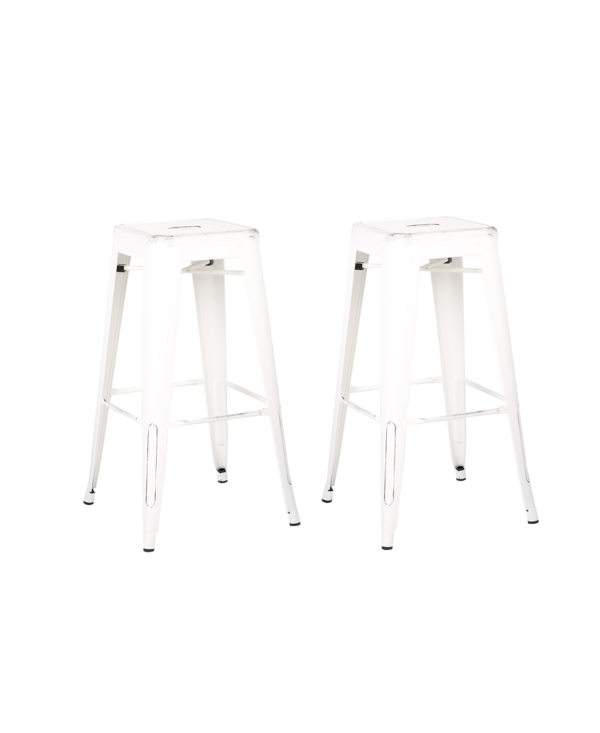 Ac Pacific Backless Industrial Metal Bar Stool, Set of 2