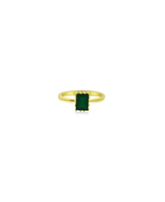 Macy's - Rectangle Green Agate (1 ct. t.w.) Stack Ring