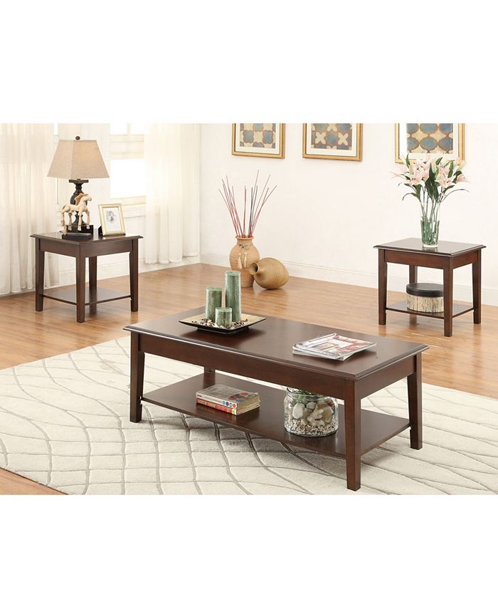 Benzara Wooden Top 3 Piece Occasional Table Set Macy's