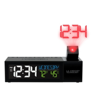 La Crosse Technology Pop-up Bar Projection Alarm Clock With Usb Charging Port In Black