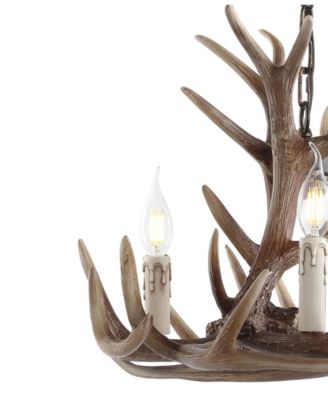 Eldora 18" Adjustable Resin Antler 3-Light LED Chandelier