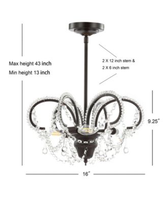 Caroline 16" Metal/Crystal LED Adjustable Pendant