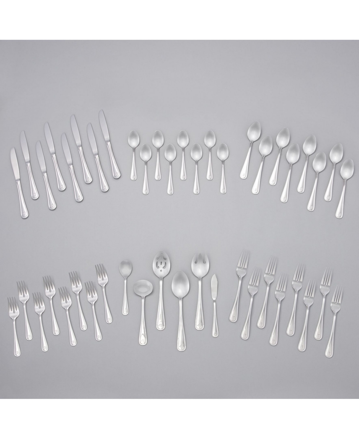 Riverridge Marina 46 Piece Monogrammed Flatware Set - X, Service for 8