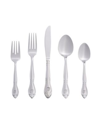 Riverridge Rose 46 Piece Monogrammed Flatware Set - D, Service for 8 - Macy's