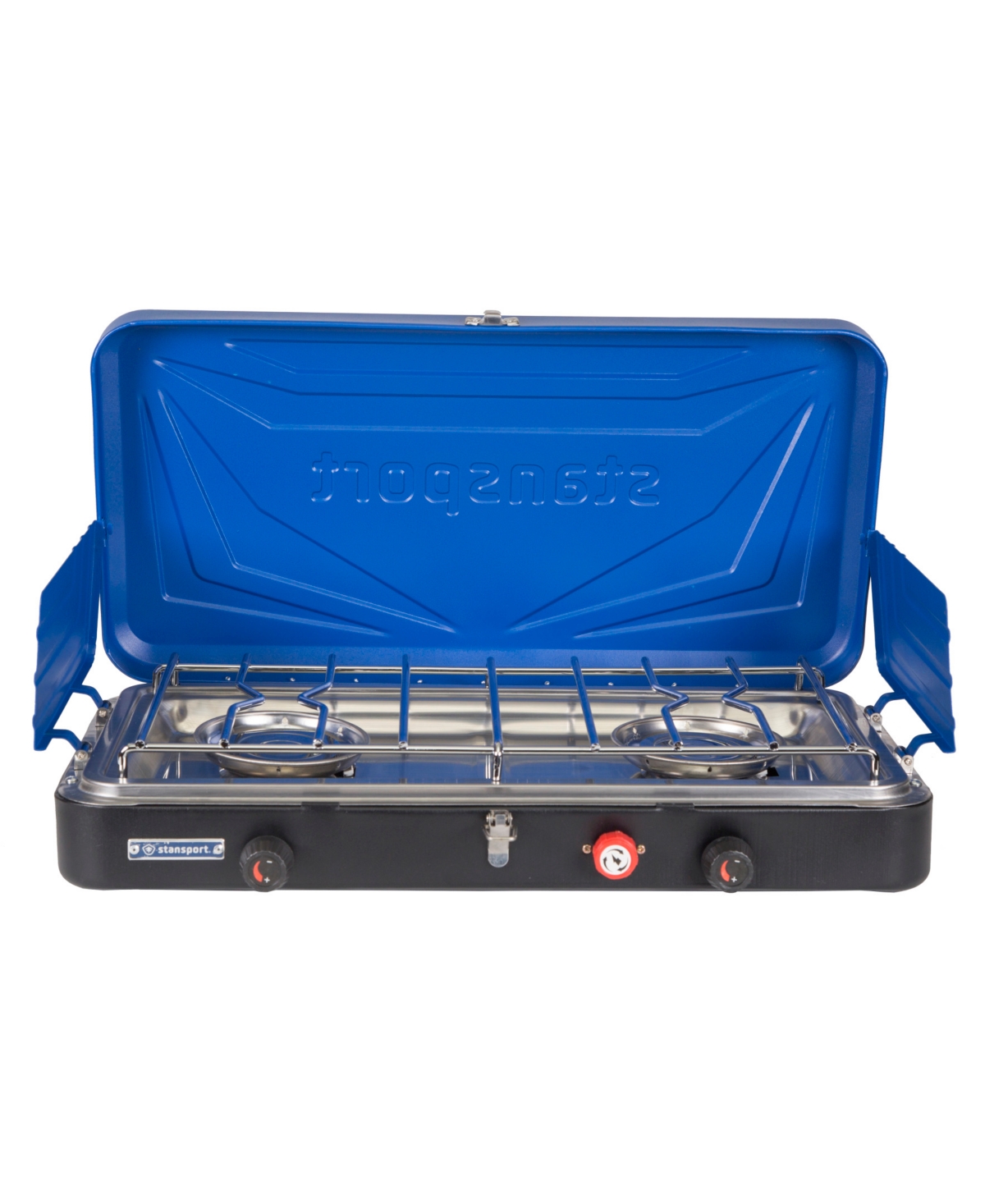 2-Burner Propane Stove - Blue with black base