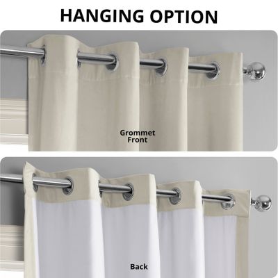 Porcelain White Grommet Signature Velvet Blackout Curtain