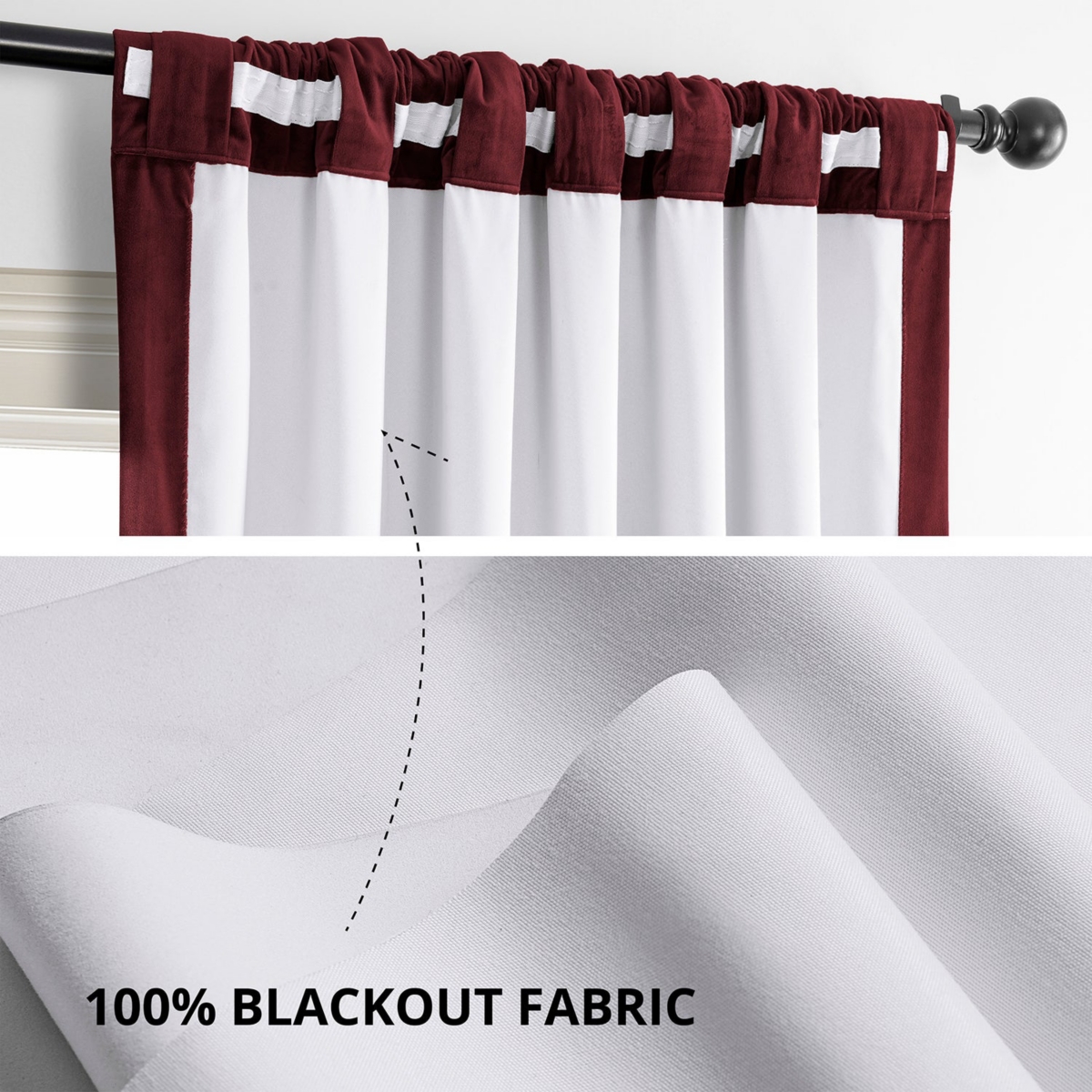 Half Price Drapes Burgundy Signature Velvet Blackout Curtain