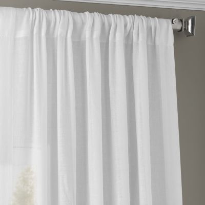Textured Faux Linen Sheer Curtain