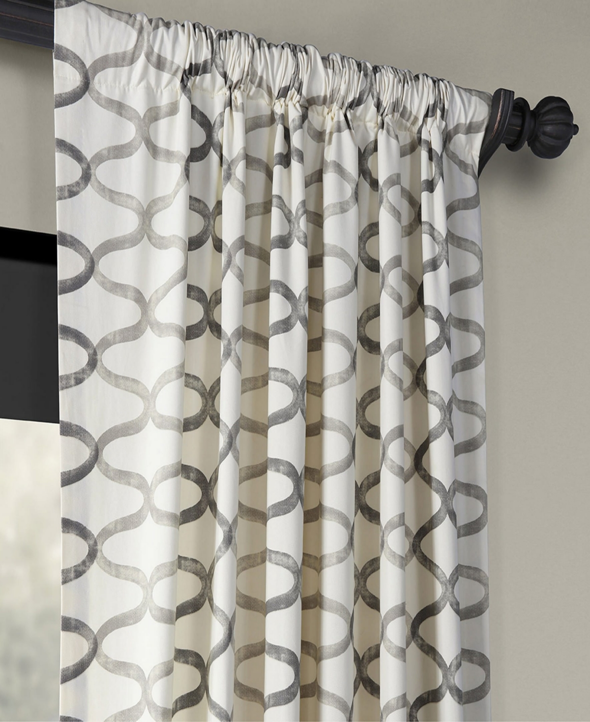 Half Price Drapes Illusions Geometric Printed Cotton Room Darkening Curtain