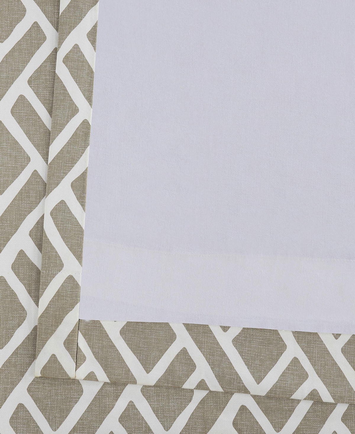 Half Price Drapes Martinique Taupe Geometric Printed Cotton Room Darkening Curtain