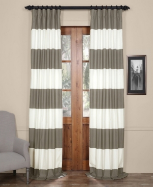 Exclusive Fabrics & Furnishings Horizontal Stripe Panel, 50" X 108" In Medium Gre