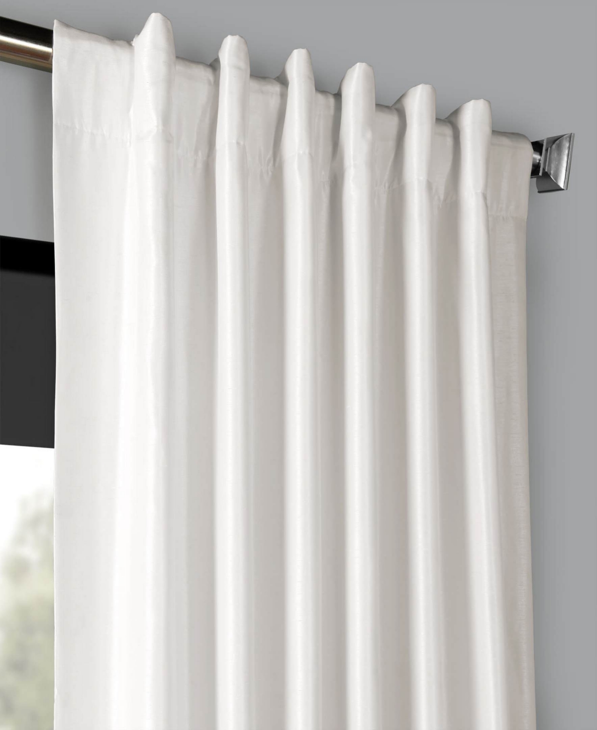 Half Price Drapes Ice Ruched Vintage Textured Faux Dupioni Silk Curtain