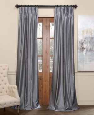Exclusive Fabrics & Furnishings Vintage Textured Blackout Pleated Panel, 25" X 84" In Dark Grey