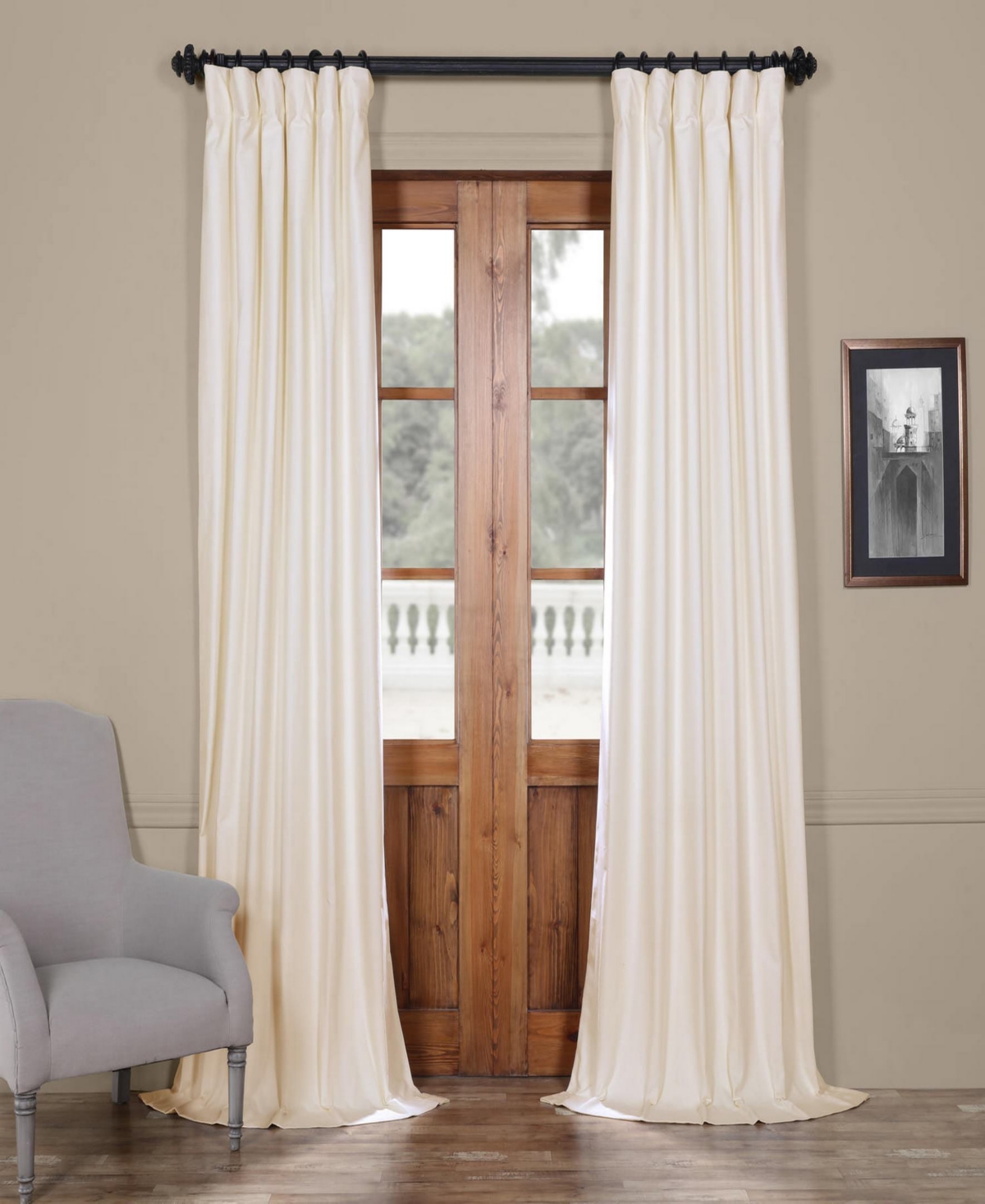 Half Price Drapes Fresh Popcorn Solid Cotton Hotel Blackout Curtain