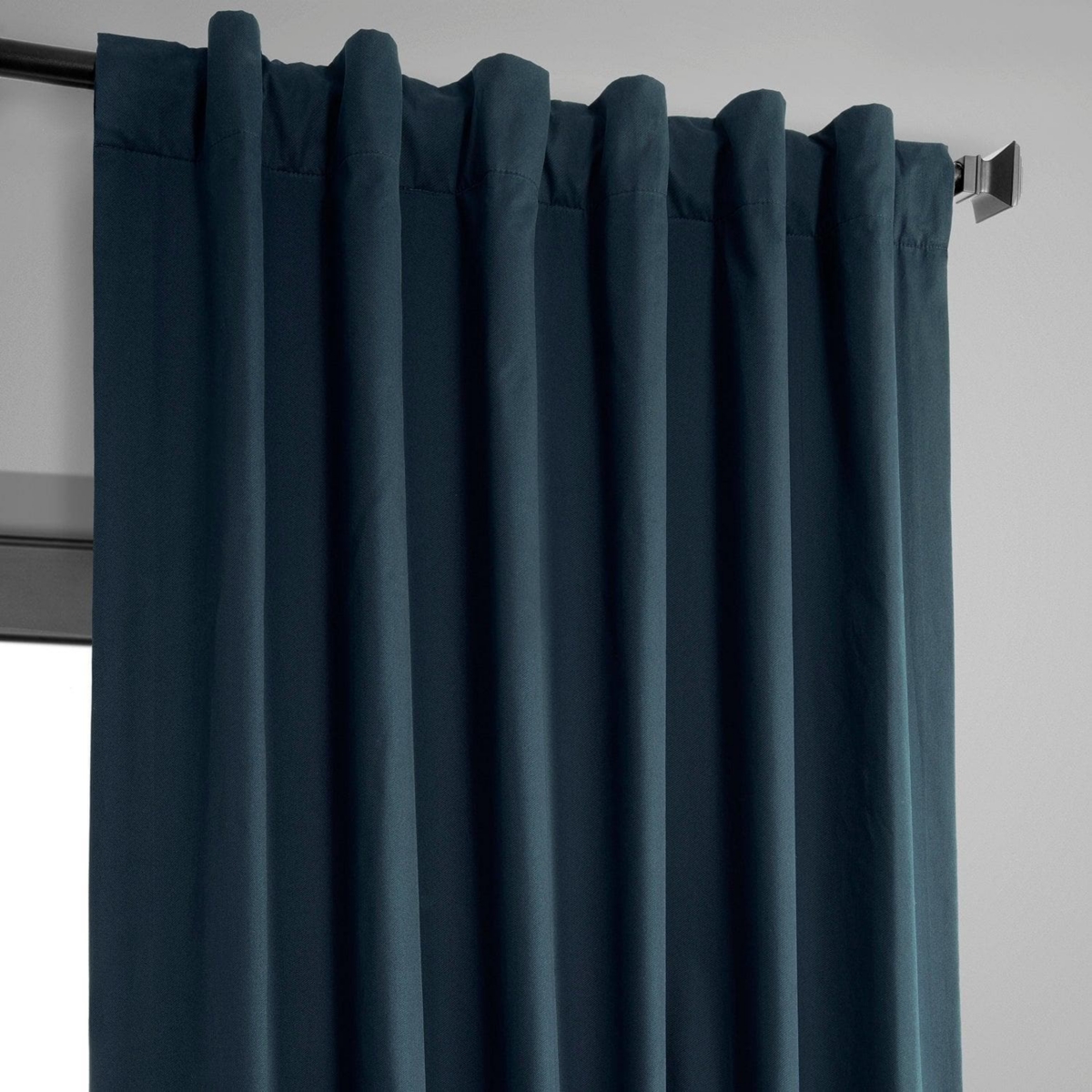 Half Price Drapes Polo Navy Solid Cotton Hotel Blackout Curtain