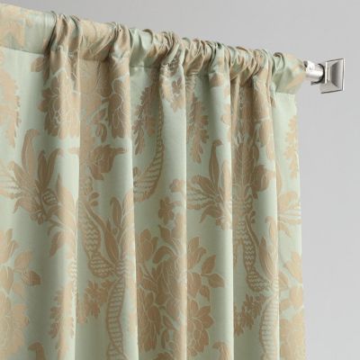 Damask Faux Silk Jacquard Room Darkening Curtain