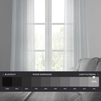 Grommet Textured Faux Linen Sheer Curtain