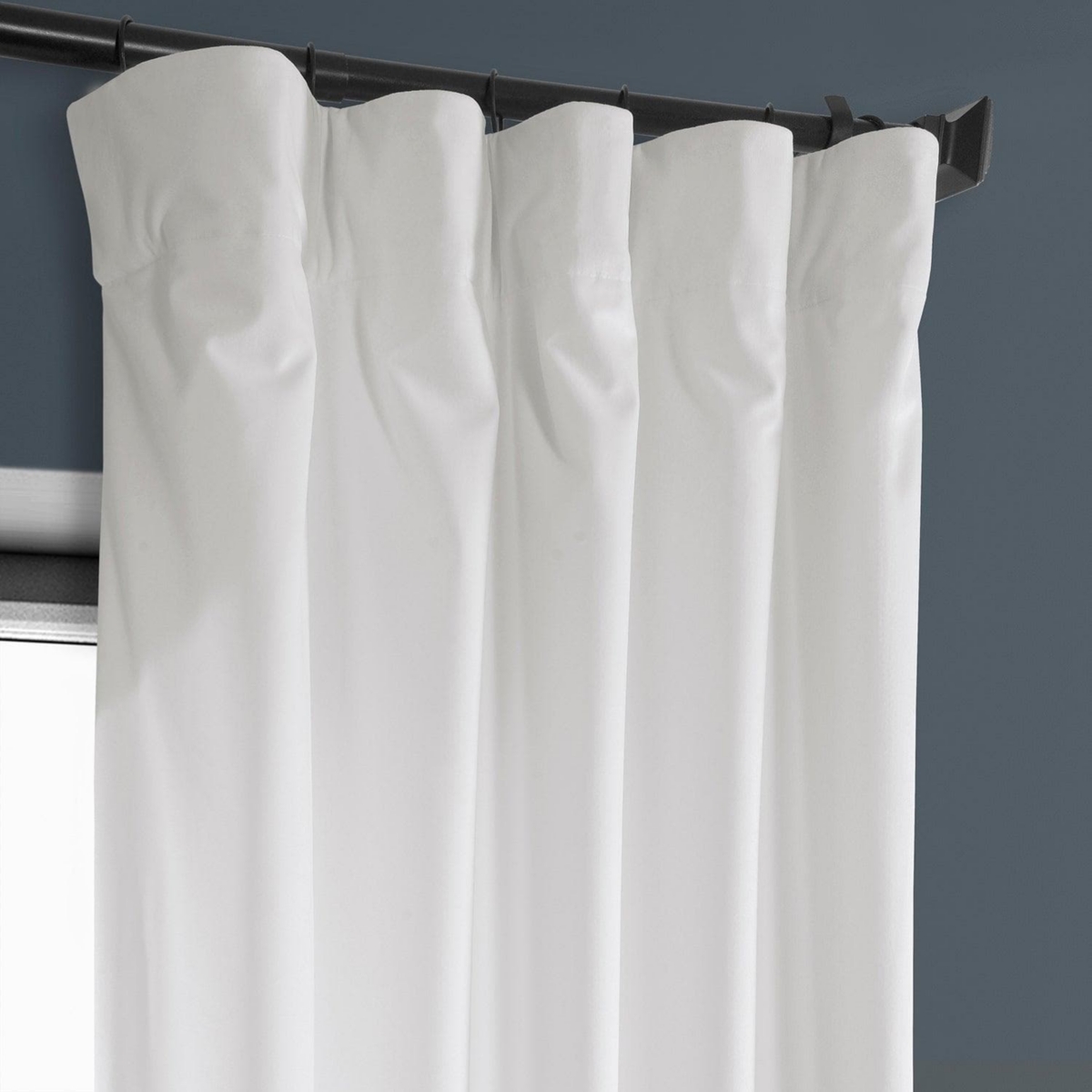 Half Price Drapes Pillow White Heritage Plush Velvet Room Darkening Curtain