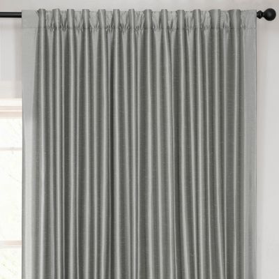 Extra Wide Vintage Textured Faux Dupioni Silk Blackout Curtain