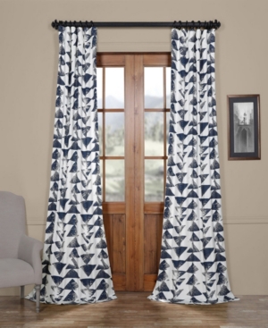 Exclusive Fabrics & Furnishings Triad Cotton Twill Panel, 50" X 120" In Dark Blue