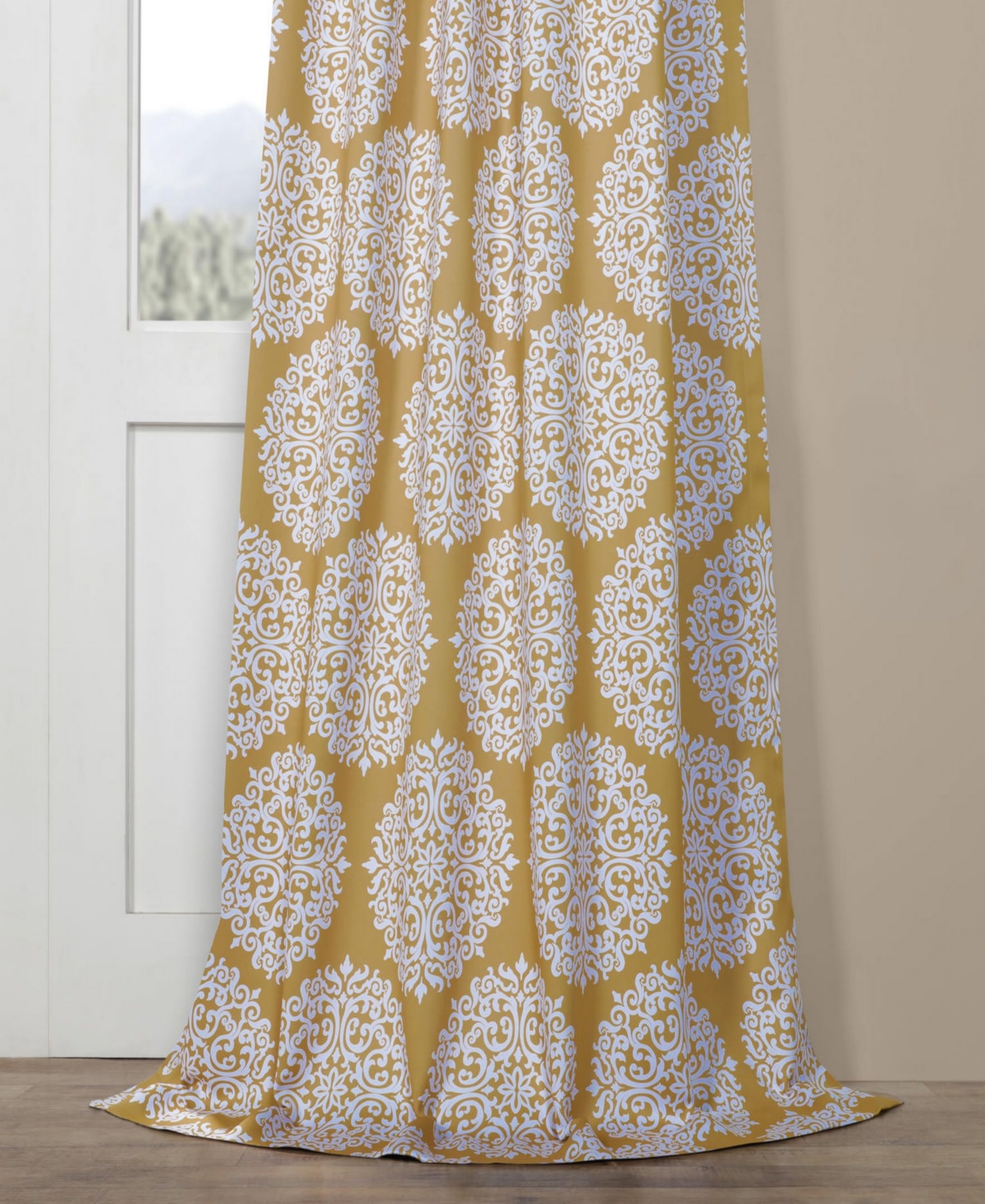 Half Price Drapes Meridian Damask Room Darkening Curtain