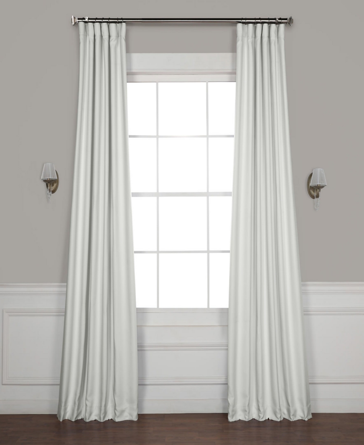 Half Price Drapes Textured Faux Linen Room Darkening Curtain In Gray