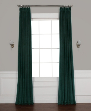 Exclusive Fabrics & Furnishings Heritage Plush Velvet Panel, 50" X 96" In Dark Green