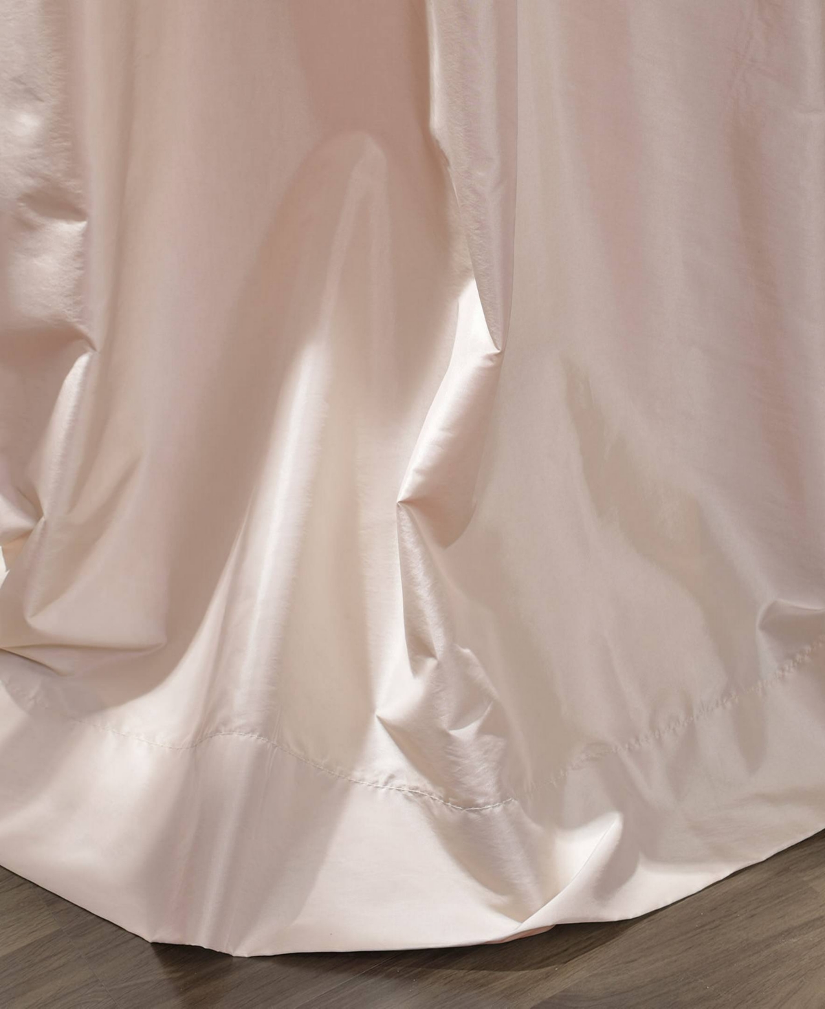 Half Price Drapes Antique Beige Ruched Solid Faux Silk Taffeta Room Darkening Curtain
