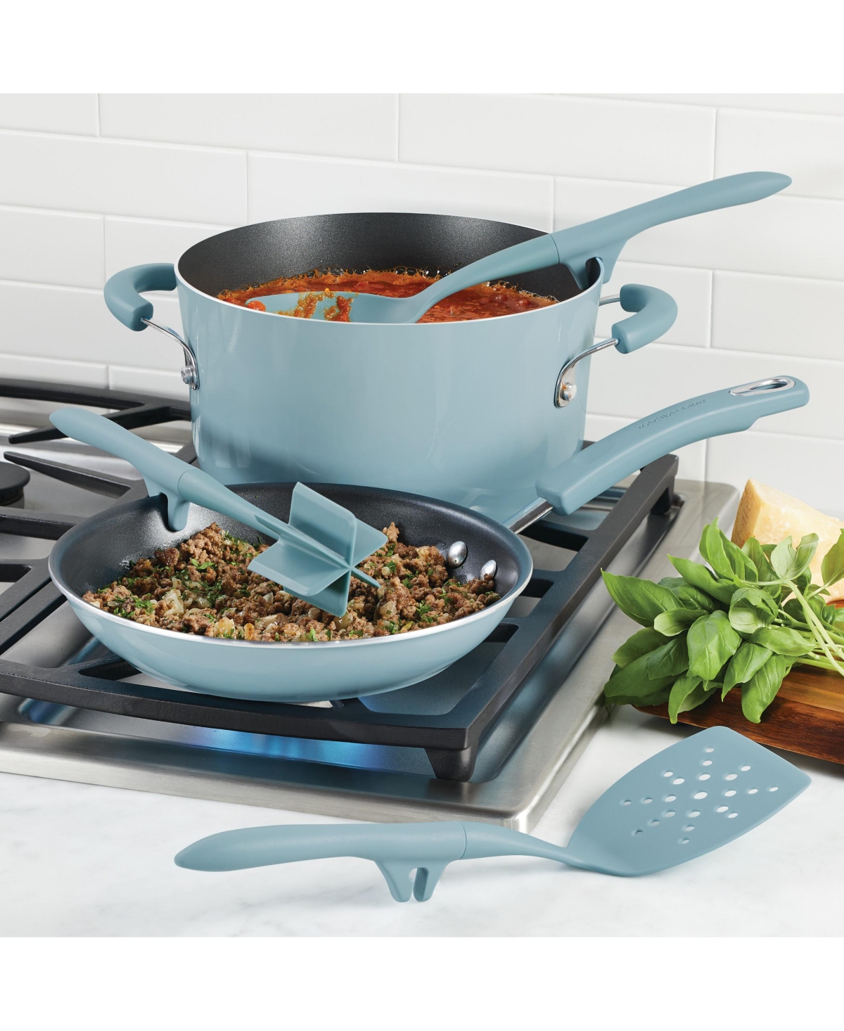 Rachael RayTools and Gadgets Lazy Chop and Stir, Flexi Turner, and Scraping Spoon Set - Sky Blue