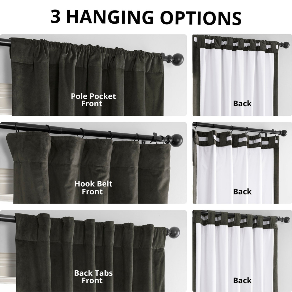 Half Price Drapes Gunmetal Grey Signature Velvet Blackout Curtain
