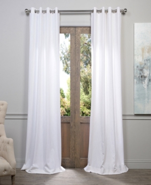 Exclusive Fabrics & Furnishings Rice White Grommet Heavy Faux Linen Curtain