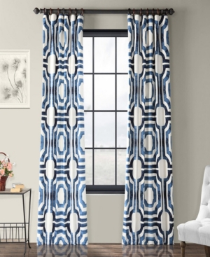 Exclusive Fabrics & Furnishings Mecca Cotton Panel, 50" X 96" In Dark Blue
