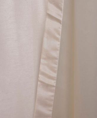 Off White Grommet Vintage Textured Faux Dupioni Silk Blackout Curtain