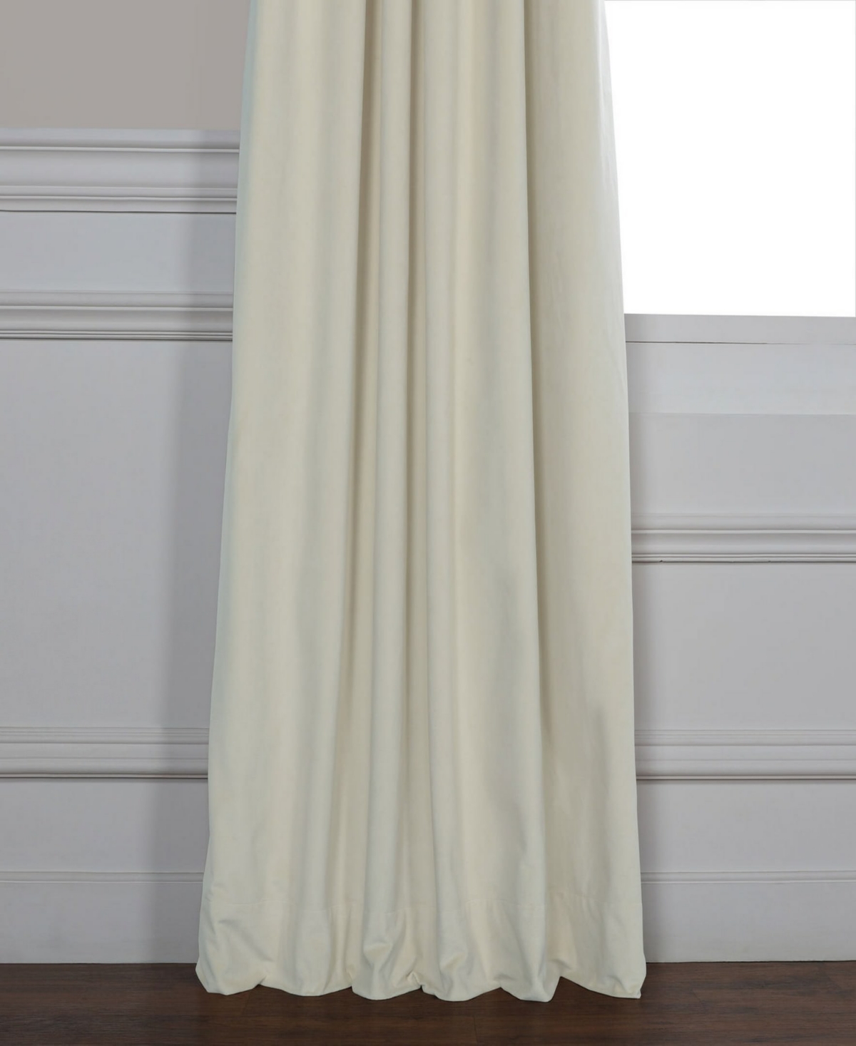 Half Price Drapes Neutral Ground Signature Velvet Blackout Curtain In Cream