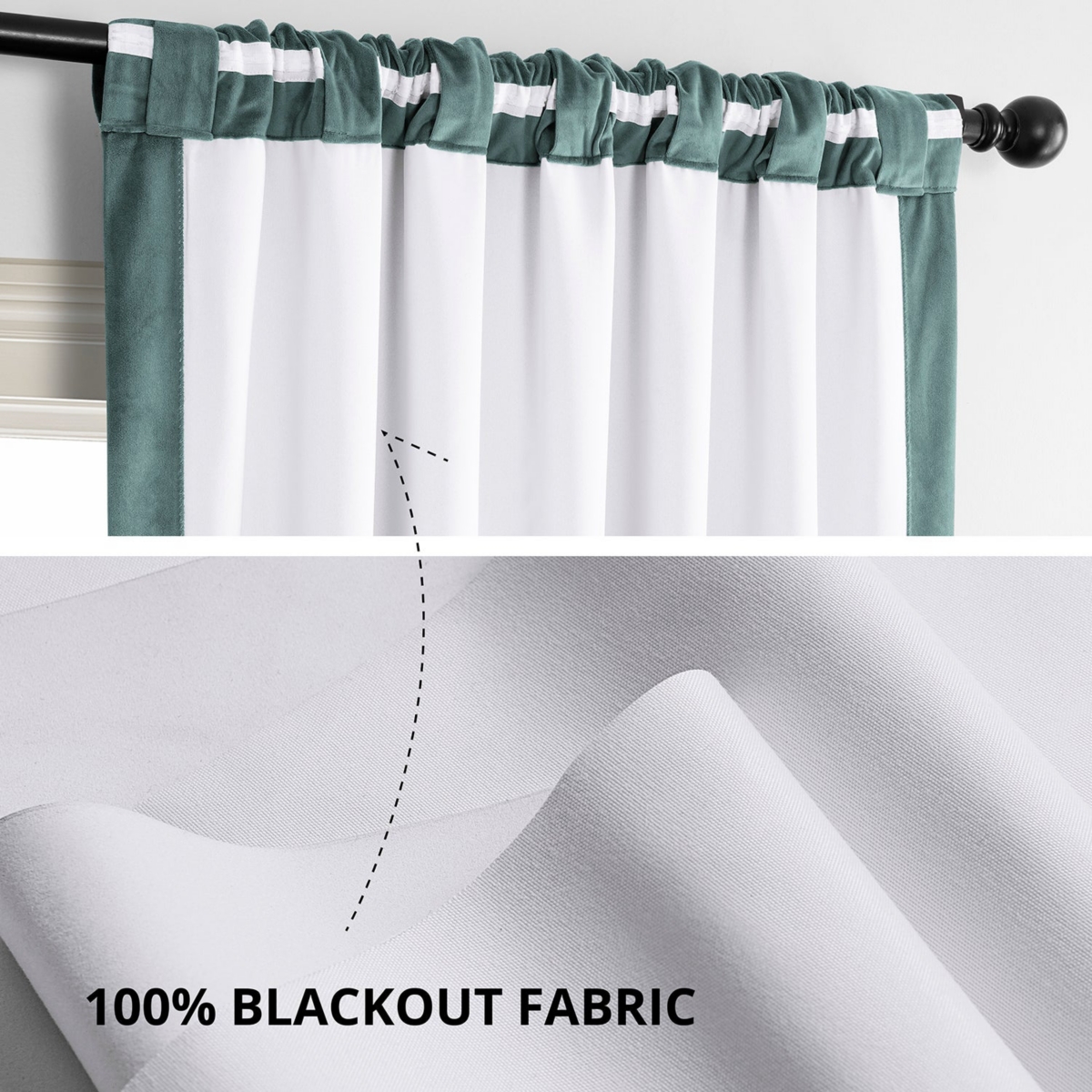 Half Price Drapes Skylark Blue Signature Velvet Blackout Curtain