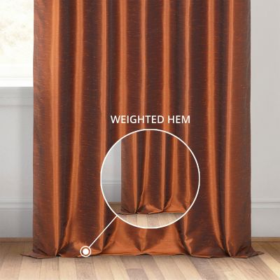 Copper Kettle Vintage Textured Faux Dupioni Silk Curtain