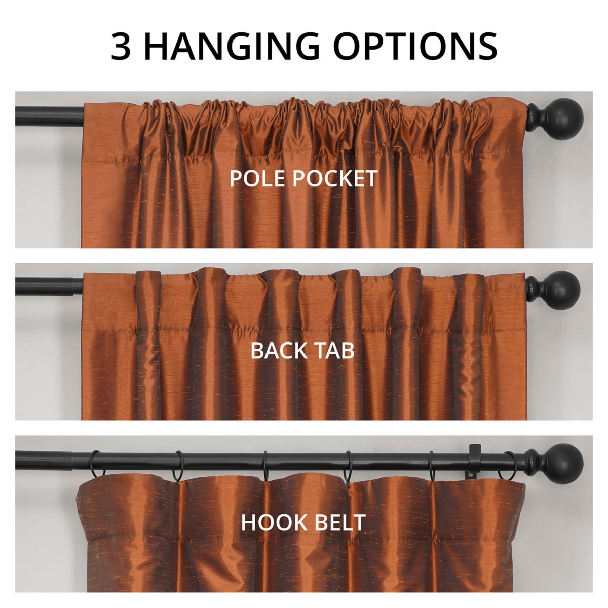 Half Price Drapes Copper Kettle Vintage Textured Faux Dupioni Silk Blackout Curtain