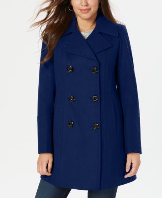 Anne Klein Petite Double-Breasted Peacoat, Created for Macy's - Macy's