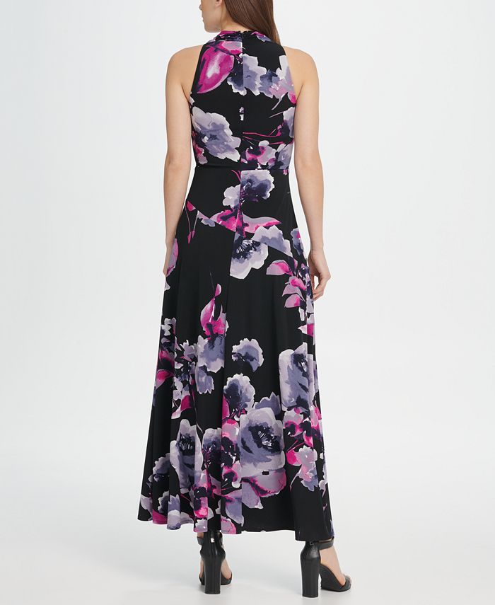 DKNY V-Neck Floral Jersey Maxi Dress - Macy's